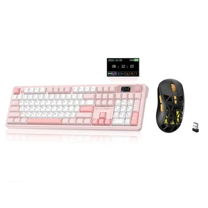 LINGBAO K108 Pro And Mouse Combo, Tri-Mode 2.4GHz/BT/Wired USB Rechargeable Creamy Keyboard with Number Pad+ SM802 Wireless Gaming Mouse,24,000 DPI Max68g Lightweight Computer Mouse for Laptop LINGBAO K108 Pro And Mouse Combo, Tri-Mode 2.4GHz/BT/Wired USB Rechargeable Creamy Keyboard with Number Pad+ SM802 Wireless Gaming Mouse,24,000 DPI Max68g Lightweight Computer Mouse for Laptop