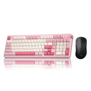 LEOBOG A98 Wireless Mechanical Keyboard, Tri-Mode BT5.0/2.4GHz/USB-C, Creamy Keyboard with Number Pad +SOLAKAKA SM850 Gaming Mouse Wireless, 24000 DPI, 55g Lightweight Mouse Gaming, 6 Programmable But