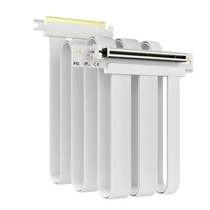 1000mm PCIe 5.0 x16 GPU Riser Cable, 90 Degree Right Angle, White 1000mm PCIe 5.0 x16 GPU Riser Cable, 90 Degree Right Angle, White