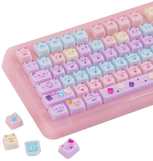 Cute Cat Keycaps Set, Mao Profile, Cat Shape Cute Cat Keycaps Set, Mao Profile, Cat Shape