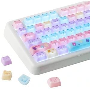 Cute Cat Keycaps Set, Mao Profile, Cat Shape Cute Cat Keycaps Set, Mao Profile, Cat Shape