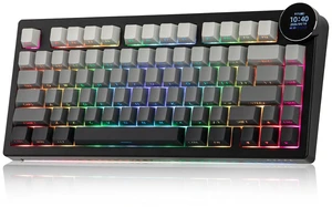 AJAZZ AK820V2 75% Wireless Gaming Keyboard with 0.9 TFT Display Screen & Knob, Gasket Mechanical Creamy Keyboard with 10000mAh Battery, Hot Swappable, RGB for Win/Mac (Gradient Black) AJAZZ AK820V2 75% Wireless Gaming Keyboard with 0.9 TFT Display Screen & Knob, Gasket Mechanical Creamy Keyboard with 10000mAh Battery, Hot Swappable, RGB for Win/Mac (Gradient Black)