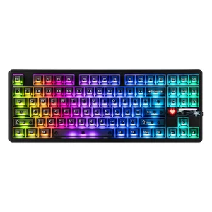 Aula F87 PRO V2 Wireless Gaming Keyboard with 10000mAh Battery, 8K Polling, SOCD/MT/TGL, BT/2.4GHz/Wired, Hot Swap TKL Mechanical Keyboard with Creamy Gasket, RGB Backlit (Black Transparent) Aula F87 PRO V2 Wireless Gaming Keyboard with 10000mAh Battery, 8K Polling, SOCD/MT/TGL, BT/2.4GHz/Wired, Hot Swap TKL Mechanical Keyboard with Creamy Gasket, RGB Backlit (Black Transparent)