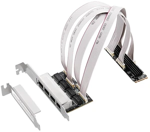 M.2 (B+M Key) to 4-Port RJ45 Gigabit Ethernet Network Card RTL8111H Chip LAN Adapter with 4 RJ45 Ports, High-Speed 10/100/1000 Mbps for Gaming, NAS, Industrial Control & Servers M.2 (B+M Key) to 4-Port RJ45 Gigabit Ethernet Network Card RTL8111H Chip LAN Adapter with 4 RJ45 Ports, High-Speed 10/100/1000 Mbps for Gaming, NAS, Industrial Control & Servers