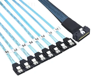 PCIe SlimSAS LP Low Profile SFF-8654 8i 74 Pin to 8* SATA Server Cable 100 Ohm 30AWG High Speed Data Cable (0.5M) PCIe SlimSAS LP Low Profile SFF-8654 8i 74 Pin to 8* SATA Server Cable 100 Ohm 30AWG High Speed Data Cable (0.5M)
