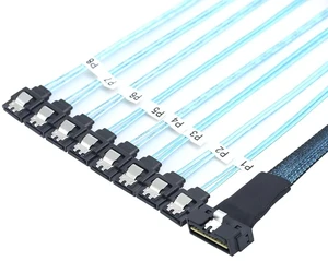 PCIe SlimSAS LP Low Profile SFF-8654 8i 74 Pin to 8* SATA Server Cable 100 Ohm 30AWG High Speed Data Cable (0.8M) PCIe SlimSAS LP Low Profile SFF-8654 8i 74 Pin to 8* SATA Server Cable 100 Ohm 30AWG High Speed Data Cable (0.8M)