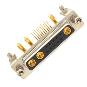 D Sub 13W3 Female PCB Connector Right Angle High Current Solder D Sub 13W3 Female PCB Connector Right Angle High Current Solder