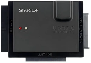 Shuole USB 2.0 to IDE SATA Adapter Serial IDE Parallel Hard Drive Reader with 12V/2A Adapter for Universal 2.5in 3.5in IDE HDD SSD (Black) Shuole USB 2.0 to IDE SATA Adapter Serial IDE Parallel Hard Drive Reader with 12V/2A Adapter for Universal 2.5in 3.5in IDE HDD SSD (Black)