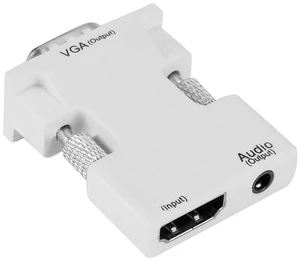HDMI-Compatible to VGA Converter 1080P Female to Male Connector 15Pin VGA Output Adapter with Audio Port (White) HDMI-Compatible to VGA Converter 1080P Female to Male Connector 15Pin VGA Output Adapter with Audio Port (White)