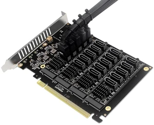 PH44+PH56 PCIE4.0 X16 to 20-Port SATA Adapter NVME M.2 RAID Array Expansion with JMB585 Chip PH44+PH56 PCIE4.0 X16 to 20-Port SATA Adapter NVME M.2 RAID Array Expansion with JMB585 Chip