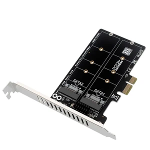 PH58 PCIE x1 to 2Port NGFF M2 B Key SATA Expansion Card 6G RAID Adapter Support SATA SSD 2230 2242 2260 2280 PH58 PCIE x1 to 2Port NGFF M2 B Key SATA Expansion Card 6G RAID Adapter Support SATA SSD 2230 2242 2260 2280