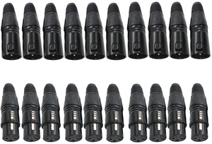 10/20pcs 3Pin XLR-Compatible Microphone Connector Snake Adapter Male Female Audio Socket Compatible with DMX XLR Cable (20) 10/20pcs 3Pin XLR-Compatible Microphone Connector Snake Adapter Male Female Audio Socket Compatible with DMX XLR Cable (20)