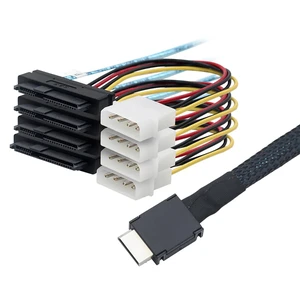 OCuLink PCIe SFF-8611 4i to SAS 4X 8482 Cable with 4Pin Power,12Gbps High-Speed Server Connection Cable Compatible with SAS Hard Drive, RAID Controller, Storage Expansion (0.5M/19.68in) OCuLink PCIe SFF-8611 4i to SAS 4X 8482 Cable with 4Pin Power,12Gbps High-Speed Server Connection Cable Compatible with SAS Hard Drive, RAID Controller, Storage Expansion (0.5M/19.68in)