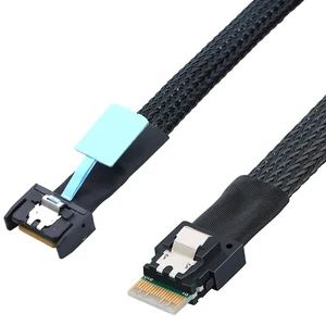 Gen5 MCIO Slimline SFF-8654 4i to SFF-8654 4i Server Data Cable 24Gbps High Speed Server Interconnect Cable for RAID Controller, HDD, SSD (0.8M/31.49in) Gen5 MCIO Slimline SFF-8654 4i to SFF-8654 4i Server Data Cable 24Gbps High Speed Server Interconnect Cable for RAID Controller, HDD, SSD (0.8M/31.49in)