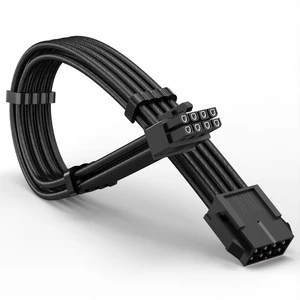 GPU 8Pin (6+2) Extension Cable 30cm Male to Female, 18AWG Tinned Copper, Color Nylon Braided, ATX PSU Power Cord for Graphics Cards (Black) GPU 8Pin (6+2) Extension Cable 30cm Male to Female, 18AWG Tinned Copper, Color Nylon Braided, ATX PSU Power Cord for Graphics Cards (Black)