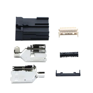 E Type 19Pin Male Solder Connector Compatible with HDMI 6-Pack High-Performance Car, PC, Industrial, and Communication Equipment Connector Black ABS Molded Structure E Type 19Pin Male Solder Connector Compatible with HDMI 6-Pack High-Performance Car, PC, Industrial, and Communication Equipment Connector Black ABS Molded Structure