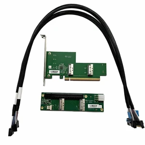 PCIe 5.0 x16 to Dual MCIO 8i Adapter Splitter Card/with Full-Speed Base / 50cm MCIO Cable External GPU Expansion, High-Speed Data Transfer (MCIO Kit with 2 * 50CM Cable) PCIe 5.0 x16 to Dual MCIO 8i Adapter Splitter Card/with Full-Speed Base / 50cm MCIO Cable External GPU Expansion, High-Speed Data Transfer (MCIO Kit with 2 * 50CM Cable)