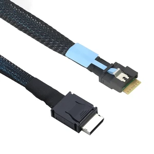 Oculink SFF 8611 4i to Slimline SAS SFF 8654 4i Cable0.5M/19.68in Oculink SFF 8611 4i to Slimline SAS SFF 8654 4i Cable0.5M/19.68in