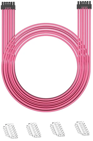 PCI-E5.0 12+4P Modular Cable 32GT/s Male to Male Graphics Card Braided Mesh Power Cable 70cm/27.56in Support RTX3090Ti 4090/4080 Series (Pink) PCI-E5.0 12+4P Modular Cable 32GT/s Male to Male Graphics Card Braided Mesh Power Cable 70cm/27.56in Support RTX3090Ti 4090/4080 Series (Pink)