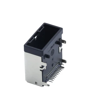 E-Type 19 Pin Female 90 Degree Board Mount Shockproof Connector Compatible with HDMI 8K Ultra HD Anti-Vibration Automotive Connector, Durable PCB Mounting Interface E-Type 19 Pin Female 90 Degree Board Mount Shockproof Connector Compatible with HDMI 8K Ultra HD Anti-Vibration Automotive Connector, Durable PCB Mounting Interface