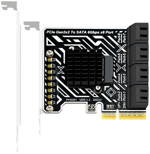 PCIe 3.0 SATA Card 8 Port SATA 6Gbps Storage Expansion PCIe 3.0 SATA Card 8 Port SATA 6Gbps Storage Expansion