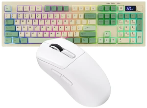 Aula S102 PRO Membrane Gaming Keyboard w/TFT Screen & Volume Knob+NEX Lite Wireless Gaming Mouse w/Screens & RGB Charging Dock Aula S102 PRO Membrane Gaming Keyboard w/TFT Screen & Volume Knob+NEX Lite Wireless Gaming Mouse w/Screens & RGB Charging Dock
