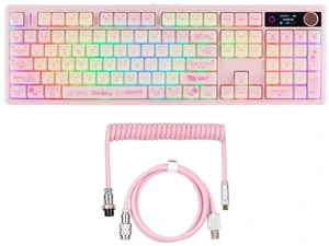 TH108 V2 PRO Full Size Mechanical Keyboard with Screen&Knob+Puff Aviator Coiled USB Cable TH108 V2 PRO Full Size Mechanical Keyboard with Screen&Knob+Puff Aviator Coiled USB Cable