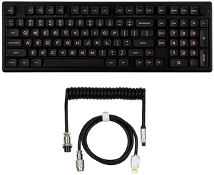 Galaxy100 QMK/VIA Wireless Gaming Keyboard+Puff Aviator Coiled USB Cable, Type C Detachable Mechanical Gaming Keyboard Cable for Win/Mac/Gamers Galaxy100 QMK/VIA Wireless Gaming Keyboard+Puff Aviator Coiled USB Cable, Type C Detachable Mechanical Gaming Keyboard Cable for Win/Mac/Gamers