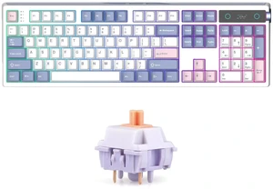 TH108 PRO Full Size Mechanical Keyboard with Screen & Knob+Wisteria Tactile Mechanical Keyboard Switches Set, 5 Pin Factory Lubed 100 Pieces Switch TH108 PRO Full Size Mechanical Keyboard with Screen & Knob+Wisteria Tactile Mechanical Keyboard Switches Set, 5 Pin Factory Lubed 100 Pieces Switch