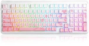 EK98pro Sakura Pink Wireless Mechanical Keyboard,Tri-Mode BT/2.4GHz/USB-C Creamy Gaming Keyboard with Number Pad,Gasket Structure,Hot Swappable Custom,RGB Backlit for Win/Mac EK98pro Sakura Pink Wireless Mechanical Keyboard,Tri-Mode BT/2.4GHz/USB-C Creamy Gaming Keyboard with Number Pad,Gasket Structure,Hot Swappable Custom,RGB Backlit for Win/Mac