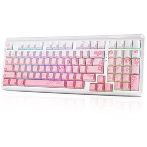 EK98pro Sakura Pink Wireless Mechanical Keyboard,Tri-Mode BT/2.4GHz/USB-C Creamy Gaming Keyboard with Number Pad,Gasket Structure,Hot Swappable Custom,RGB Backlit for Win/Mac EK98pro Sakura Pink Wireless Mechanical Keyboard,Tri-Mode BT/2.4GHz/USB-C Creamy Gaming Keyboard with Number Pad,Gasket Structure,Hot Swappable Custom,RGB Backlit for Win/Mac