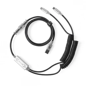 C08 Custom Coiled USB C to A Cable for 8kHz Magnetic Keyboards,8K Dual Type-C Cable Hub, Magnetic Control RGB Light, High Speed Transmission Gaming Cable for Win/Mac/Gamers(Black) C08 Custom Coiled USB C to A Cable for 8kHz Magnetic Keyboards,8K Dual Type-C Cable Hub, Magnetic Control RGB Light, High Speed Transmission Gaming Cable for Win/Mac/Gamers(Black)