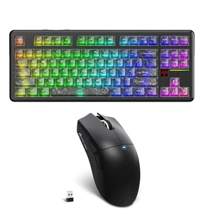 X87 Ultra Wireless Mechanical Keyboard& X11SE Ultra-Light Wireless Gaming Mouse, 10000mAh Battery, Dot-Matrix Screen, 16.8M RGB, Hot-Swappable, Programmable for PC Gamer (Forged Carbon) X87 Ultra Wireless Mechanical Keyboard& X11SE Ultra-Light Wireless Gaming Mouse, 10000mAh Battery, Dot-Matrix Screen, 16.8M RGB, Hot-Swappable, Programmable for PC Gamer (Forged Carbon)