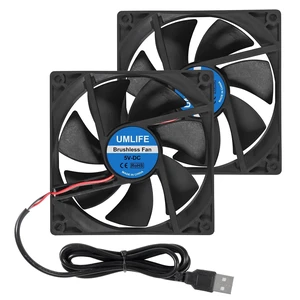 2 Pack 92mm USB Fan for DIY Cooling Ventilation - 92mm x 92mm x 25mm - 5V DC 0.12A 2000 RPM 43.4CFM 27.3dBA Sleeve Bearing 35000h Life 2 Pack 92mm USB Fan for DIY Cooling Ventilation - 92mm x 92mm x 25mm - 5V DC 0.12A 2000 RPM 43.4CFM 27.3dBA Sleeve Bearing 35000h Life