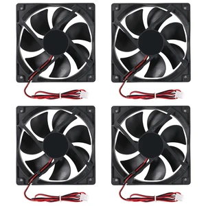 4-Pack 120mm Black Computer Case Fans High Performance Cooling Low Noise 2-Pin XH2.54 Connector 2000 RPM Dual Ball Bearing Long Life Up to 50,000 Hours 4-Pack 120mm Black Computer Case Fans High Performance Cooling Low Noise 2-Pin XH2.54 Connector 2000 RPM Dual Ball Bearing Long Life Up to 50,000 Hours