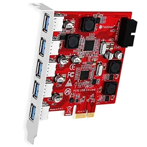 7-Ports Superspeed 5Gbps USB 3.0 PCIE Expansion Card, 5-Ports USB-A and an 19Pin USB 3.0 Header, Built in FebSmart Self-Powered Technology, No Need Additional Power Supply (FS-U7S-Pro) 7-Ports Superspeed 5Gbps USB 3.0 PCIE Expansion Card, 5-Ports USB-A and an 19Pin USB 3.0 Header, Built in FebSmart Self-Powered Technology, No Need Additional Power Supply (FS-U7S-Pro)