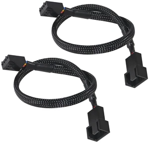 2 PCS 10" 4 Pin Fan Extension Power Cable for PWM Fan, Computer ATX Case 2 PCS 10" 4 Pin Fan Extension Power Cable for PWM Fan, Computer ATX Case