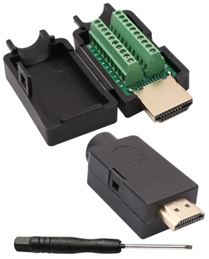 HDMI Screw Terminal Block Adapter Gold Plated HDMI Male to 20 Pin/Way Female Solderless Terminal Breakout Board Connector Signal Module with case (2Pcak/Male) HDMI Screw Terminal Block Adapter Gold Plated HDMI Male to 20 Pin/Way Female Solderless Terminal Breakout Board Connector Signal Module with case (2Pcak/Male)