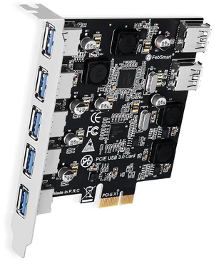7-Ports Superspeed 5Gbps PCIE USB 3.0 Expansion Card for Windows 11, 10, 8.x, 7, Vista, XP Desktop PCs, Built in FebSmart Self-Powered Technology, No Need Additional Power Supply (FS-U7-Pro) 7-Ports Superspeed 5Gbps PCIE USB 3.0 Expansion Card for Windows 11, 10, 8.x, 7, Vista, XP Desktop PCs, Built in FebSmart Self-Powered Technology, No Need Additional Power Supply (FS-U7-Pro)