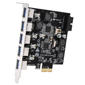 7-Ports Superspeed 5Gbps USB 3.0 PCIE Expansion Card, 5-Ports USB-A and an 19Pin USB 3.0 Header, Built in FebSmart Self-Powered Technology, No Need Additional Power Supply (FS-U7S-Pro) 7-Ports Superspeed 5Gbps USB 3.0 PCIE Expansion Card, 5-Ports USB-A and an 19Pin USB 3.0 Header, Built in FebSmart Self-Powered Technology, No Need Additional Power Supply (FS-U7S-Pro)