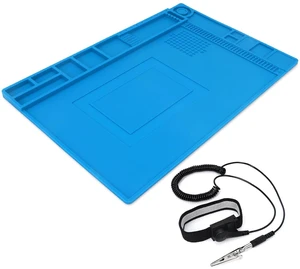 Anti Static Wrist Strap, Adjustable wristband with Alligator Clip, Extra Long Cord for PC Computer Building+Magnetic Work Mat Silicone Repair Mat for Soldering, Computer, Laptop, Cell Phone Anti Static Wrist Strap, Adjustable wristband with Alligator Clip, Extra Long Cord for PC Computer Building+Magnetic Work Mat Silicone Repair Mat for Soldering, Computer, Laptop, Cell Phone