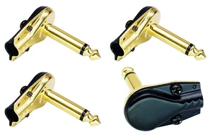 90 Degree 6.35MM Adapter Golden Plated Right Angle 6.35mm 1/4 Inch TS Mono Male Flat Pancake Style Plugs Connectors for Speaker,Patch Cable,Guitar.(4 Pack) 90 Degree 6.35MM Adapter Golden Plated Right Angle 6.35mm 1/4 Inch TS Mono Male Flat Pancake Style Plugs Connectors for Speaker,Patch Cable,Guitar.(4 Pack)