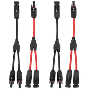2 Pairs Solar Connectors 30A Y-Branch Cable, Solar Cable Parallel Adaptor Solar Panel Wire Connectors in Pair for Solar Panel (2*M/FF+2*F/MM) 2 Pairs Solar Connectors 30A Y-Branch Cable, Solar Cable Parallel Adaptor Solar Panel Wire Connectors in Pair for Solar Panel (2*M/FF+2*F/MM)