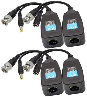 Video Balun RJ45 to BNC Transceiver Transmitter HD-CVI/TVI/AHD/CVBS with DC Power Connector for 1080P 3MP 4MP 5MP 8MP CCTV Security DVR Surveillance Camera System (2Pairs) Video Balun RJ45 to BNC Transceiver Transmitter HD-CVI/TVI/AHD/CVBS with DC Power Connector for 1080P 3MP 4MP 5MP 8MP CCTV Security DVR Surveillance Camera System (2Pairs)