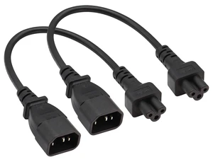 (2 Pack) C14 to C5 AC Cable, 10A 125V IEC 3Pole Male to Female Power Adapter, C5 to C14 AC Converter for Laptop Receptacle Converter (0.3m/1ft) (2 Pack) C14 to C5 AC Cable, 10A 125V IEC 3Pole Male to Female Power Adapter, C5 to C14 AC Converter for Laptop Receptacle Converter (0.3m/1ft)