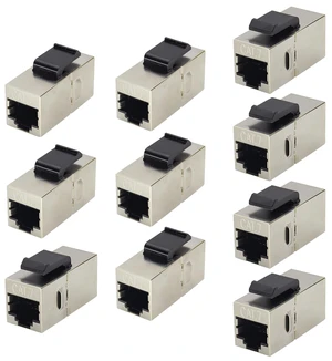 CAT7 Ethernet Panel Coupler RJ45 Keystone Female Coupler Shielded High-Speed Ethernet Wiring Board Connection,for Computers,Monitor Compatible with CAT7/Cat6/Cat5 Plug-in Cables.(10Pack/CAT7) CAT7 Ethernet Panel Coupler RJ45 Keystone Female Coupler Shielded High-Speed Ethernet Wiring Board Connection,for Computers,Monitor Compatible with CAT7/Cat6/Cat5 Plug-in Cables.(10Pack/CAT7)