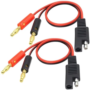 2Pack Banana Plug to SAE Power Cable 30cm 18AWG 2 Pin Quick Connect/Disconnect Jack SAE Connector Wire for Motorcycle,Car 2Pack Banana Plug to SAE Power Cable 30cm 18AWG 2 Pin Quick Connect/Disconnect Jack SAE Connector Wire for Motorcycle,Car