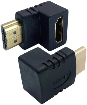 270 Degree HDMI Adapter Right Angle Gold Plated 19 Pin HDMI Male to Female Coupler Connector for 3D and 4K Ultra HD TV Stick HDMI Cable Extension Converter(2 Pack-Down) 270 Degree HDMI Adapter Right Angle Gold Plated 19 Pin HDMI Male to Female Coupler Connector for 3D and 4K Ultra HD TV Stick HDMI Cable Extension Converter(2 Pack-Down)