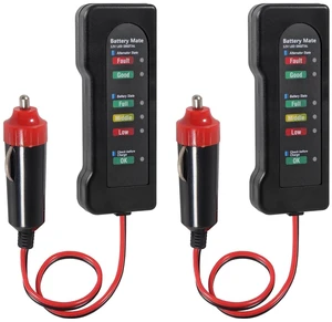 2PACK Car Battery Tester 6 LED Indicators Digital 12V Multi Functions Alternator Tester for Car Motorbike 2PACK Car Battery Tester 6 LED Indicators Digital 12V Multi Functions Alternator Tester for Car Motorbike