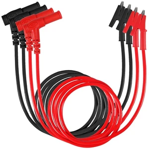 4PCS Multimeter Test Leads Right Angle Banana Plug to Alligator Clip Heavy Duty Silicone Wire for Electrical Testing 3 Feet/1m 4PCS Multimeter Test Leads Right Angle Banana Plug to Alligator Clip Heavy Duty Silicone Wire for Electrical Testing 3 Feet/1m